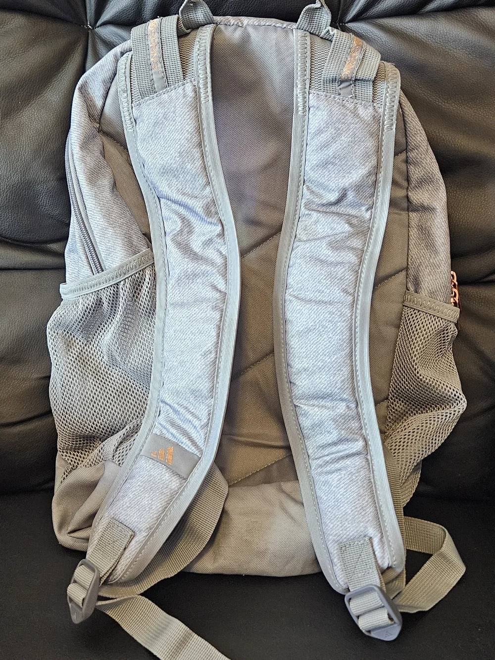 adidas Excel 6 Light Gray Backpack with Rose Gold Logo